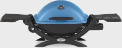 Weber Q1200 Liquid Propane Portable Gas Grill, Blue – 1‑Burner Travel and Camping Grill with Cast‑Iron Grates & Electron