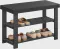 SONGMICS Shoe Rack Bench, 3-Tier Bamboo Shoe Storage Organizer with Seat, for Entryway, Hallway, Living Room, Natural and White ULCSB07N