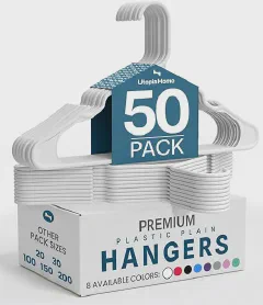 Utopia Home Plastic Hangers 50 Pack Space Saving