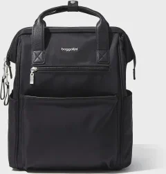 Baggallini Soho Backpack - Travel Laptop Backpack for Women - Lightweight Water-Resistant Luggage Bag, Black