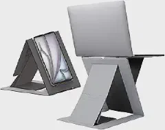 MOFT Folding Laptop Stand Lap Desk, Portable & Mini Computer Stand Laptop Desk for Travel and Home Office, Ergonomic Design with Adjustable Viewing Angles, Lightweight Computer Cooling Riser, Gray