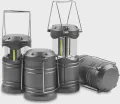 Lichamp LED Camping Lantern, 4 Pack Battery Powered Flashlight for Power Outages, Portable Collapsible Hanging Light Essential for Home, Outdoor, Emergency Lamp Survival Kit Gear for Hurricane, Gray