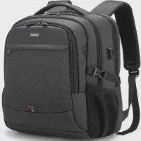 DUSLANG 17 Inch Laptop Backpack for Travel Water Resistant College Backpack for Men/Women Laptop Bag with USB Charging Port, Black