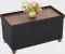 30 Inches Storage Ottoman Bench, Storage Bench with Wooden Legs for Living Room Ottoman Foot Rest Removeable Lid for Bedroom End of Bed, Linen Fabric, Folding Black Ottoman