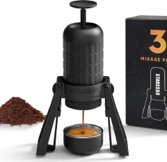 STARESSO PLUS SP300 Espresso Machine, Manual Portable Coffee Maker Compatible Ground Coffee with Pressurized Filter, Espresso Maker for Home Travel Camping Office, Non-Electric