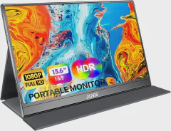 MNN Portable Monitor 15.6inch FHD 1080P 60Hz USB C HDMI Gaming Ultra-Slim IPS Display w/Smart Cover & Speakers,HDR Plug&Play, External Monitor for Laptop PC Phone Mac (15.6'' 1080P)