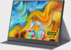 ForHelp 15.6inch Portable Monitor,1080P USB-C HDMI Second External Monitor for Laptop,PC,Mac Phone,PS,Xbox,Swich,IPS Ultra-Thin Zero Frame Gaming Display/Premium Smart Cover