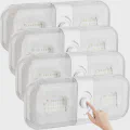 LILTSDRAE RV Lights Interior 1700LM 3 Color 12V Volt Led Light Super Bright 120 LEDs Dome Light Fixture for RV Accessories Camper Car Trailer Boat (Crystal Finish Cold Warm Natural Light) 4PCS