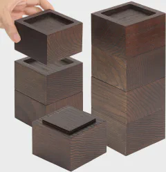 FASONLA Bed Risers (Set of 8) Furniture Risers Lifts Height 2", Oak Solid Wooden Risers for Bed, Furniture, Table, Sofa, Chair Risers with Non-Slip Recessed Hole