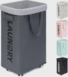 Goodpick Laundry Basket with Wheels 75L