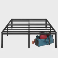 Zinus Van 16 Inch King Metal Platform Bed, Steel Slat Support, No Box Spring Needed, Eco Friendly WonderBox Packaging, Easy Assembly, Black