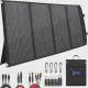 PPQ 100W Portable Solar Panel Kit 18V/6A, 9lb Foldable Briefcase Solar Charger w/ 24% Efficiency, 3 Cables & 16 Outputs for All Camping Power Station, RV Battery, Phones, IP67 Waterproof
