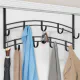 LYNK Professional Home Over the Door Hooks - 9 Hook - Heavy Duty Chrome Over The Door Hanger for Coats, Towels, Bags - Door Mounted Coat Rack