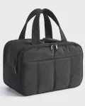 BAGSMART Travel Toiletry Bag, Puffy Large Toiletry Bag for Women, Lightweight Cosmetic Makeup Bag Organizer with Handle for Traveling, Accessories, Essentials, Toiletries (Black)