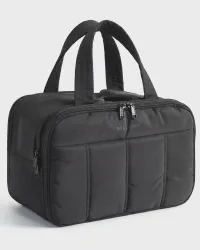 BAGSMART Travel Toiletry Bag, Puffy Large Toiletry Bag for Women, Lightweight Cosmetic Makeup Bag Organizer with Handle for Traveling, Accessories, Essentials, Toiletries (Black)