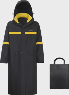 Long Rain Coats for Men Waterproof Hooded Rain Jacket Packable Rain Gear for Outdoor Activity and Work