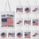 Coume 12 Pcs 250th Anniversary Canvas Tote — Bulk Patriotic Reusable Bags for 4th of July Parties